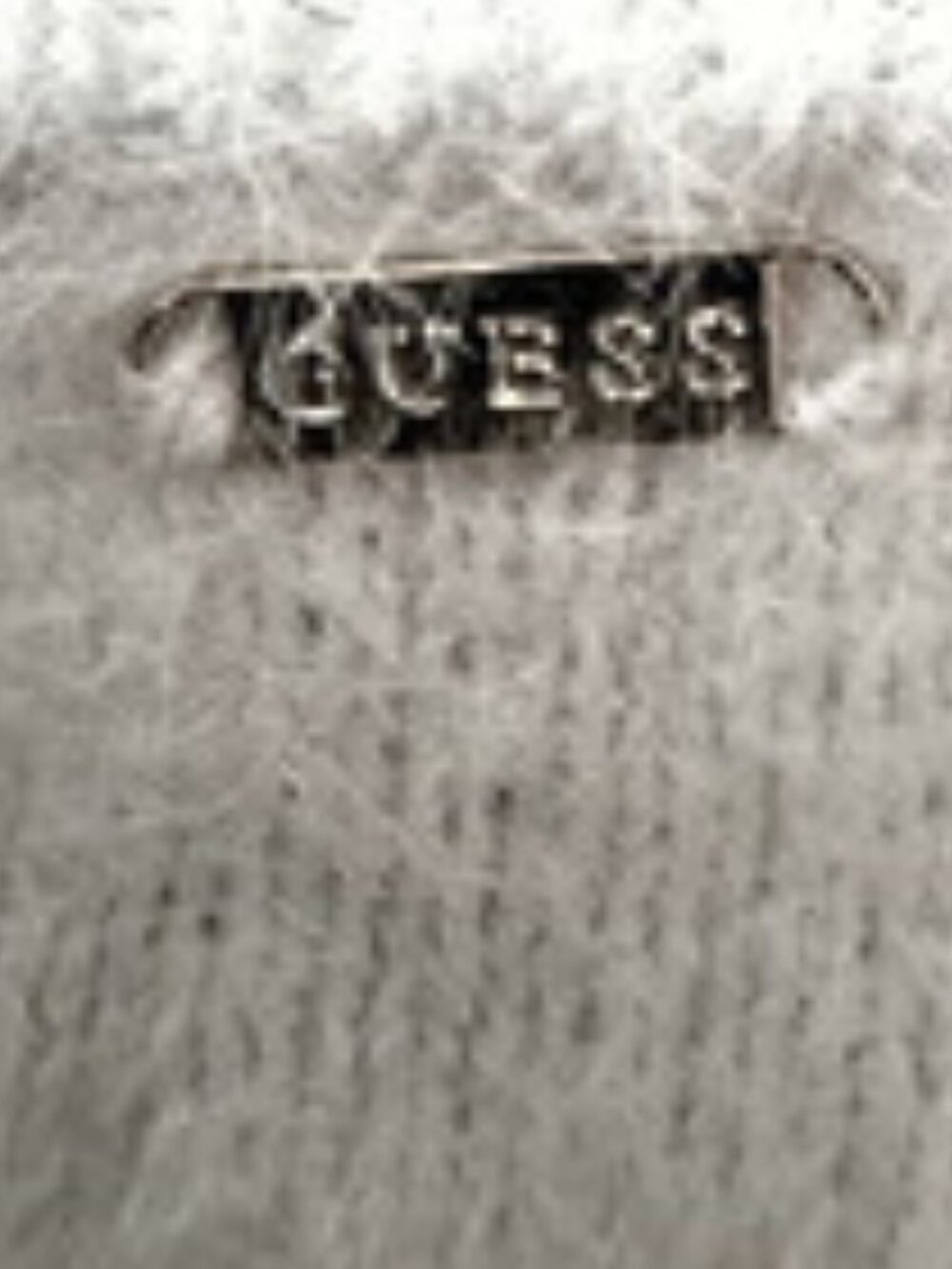 GUESS Los Angeles Women’s Fuzzy Knit Warm Soft Sweater Dress Tunic Ivory XL - Picture 6 of 6